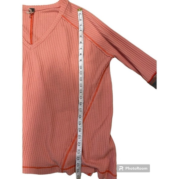 We the free loving leopard waffle knit pullover oversized coral pink floral - Picture 6 of 9